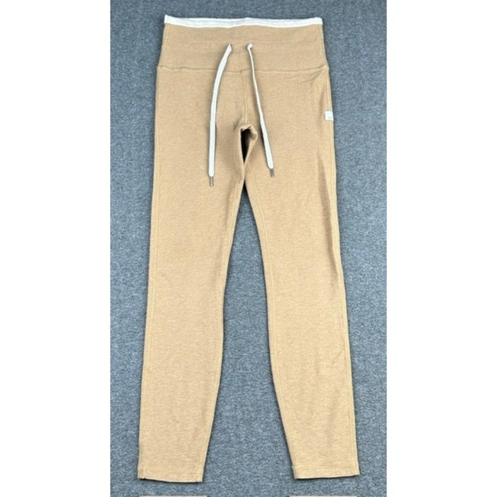 Vuori Vibe Elevation Legging Tan Heather High Waist Drawstring Yoga Pants Women